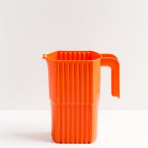 1970s IPL Canada Orange Plastic Milk Bag Pitcher – Ribbed Retro Jug